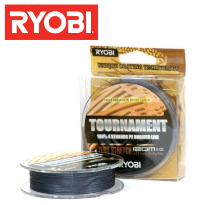 Шнур Ryobi Tournament PE X4 120m grey 0.203mm/10kg - купить в интернет-магазине в Москве