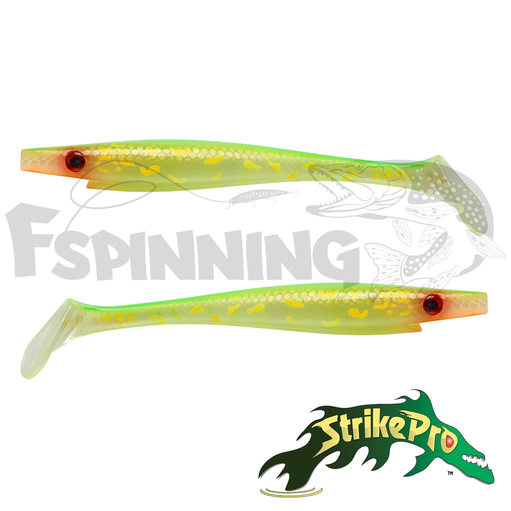Мягкие приманки Strike Pro Pig Shad Jr SP-172C#KG27 Transparent Hot Pike Kanalgrattis Color 2шт