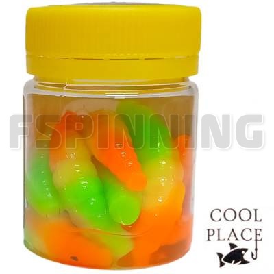 Силиконовые приманки Cool Place Maggot Stretch Floating 1.6 сыр #green lemon orange 10шт