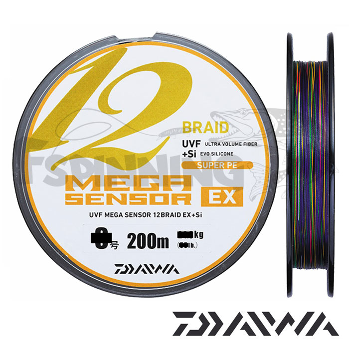 Шнур Daiwa Mega Sensor X12 Braid UVF+Si 150m multicolor #1 0.165mm 10.2kg - купить в интернет-магазине в Москве
