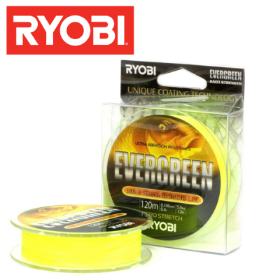 Шнур Ryobi Evergreen PE X8 120m yellow 0.105mm/5.6kg - купить в интернет-магазине в Москве