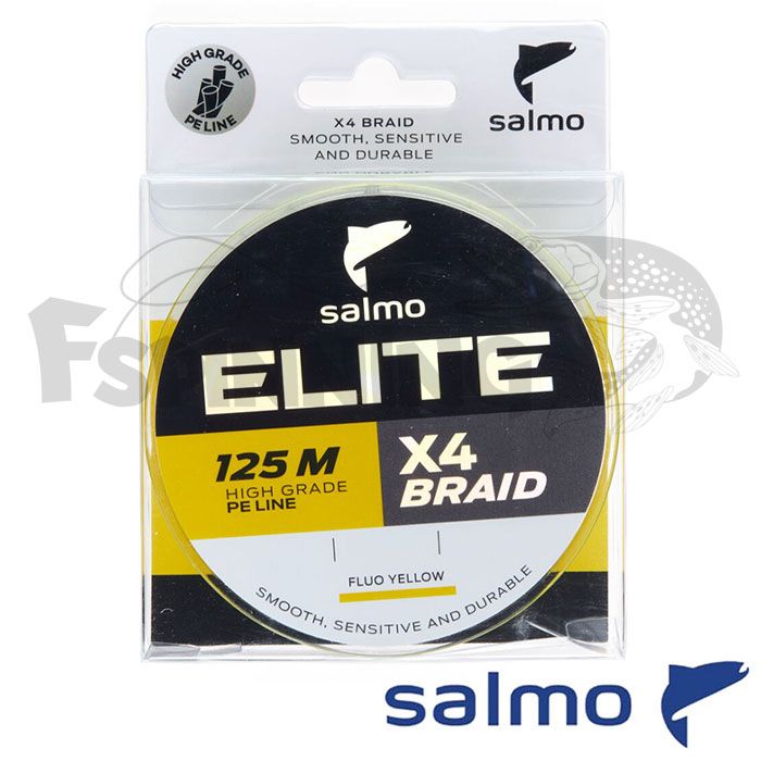 Шнур Salmo Elite X4 Braid Fluo Yellow 125m 0.10mm 3.4kg - купить в интернет-магазине в Москве
