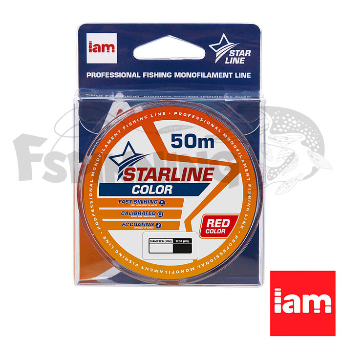 Леска Iam Starline 50m Red 0.080mm 0.9kg - купить в интернет-магазине в Москве