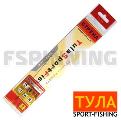 Поводок Струна титановая Tula Sport Fishing 10cm 7kg 2шт - купить в интернет-магазине в Москве
