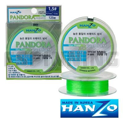 Шнур Hanzo Pandora Premium x8 2.0 125м 0,24 мм 15.2 кг Green - купить в интернет-магазине в Москве