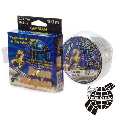 Леска German Brown Scorpion 100m #0.25mm/8.4kg - купить в интернет-магазине в Москве