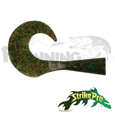 Хвосты Strike Pro Wolf Tail с запасной пружиной #темно-зеленый с цветными блестками 2шт