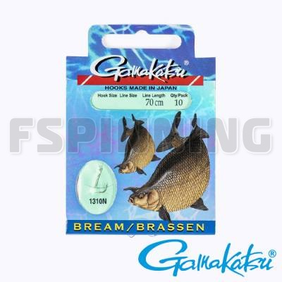 Крючки одинарные Gamakatsu Booklet Bream 1310N с поводком #14 700mm/0.12mm 10шт - купить в интернет-магазине в Москве