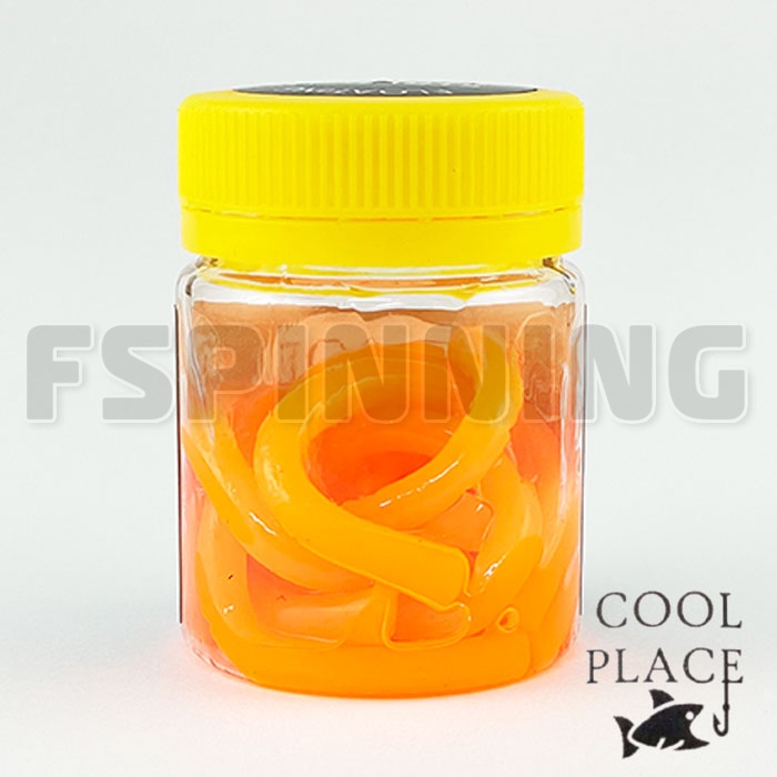 Силиконовые приманки Cool Place Доширак Stretch Floating 3.4 сыр #orange 12шт