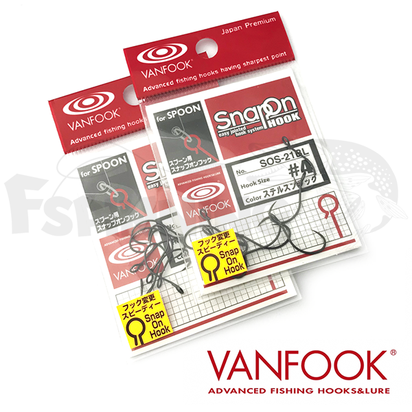 Крючки одинарные Vanfook SOS-21BL #6 (8шт в уп)