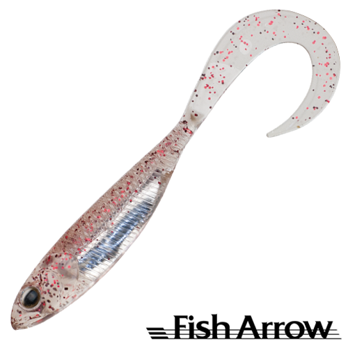 Мягкие приманки Fish Arrow Flash J Grub 4,5 SW #125 Clear Red Lame/Silver 5шт