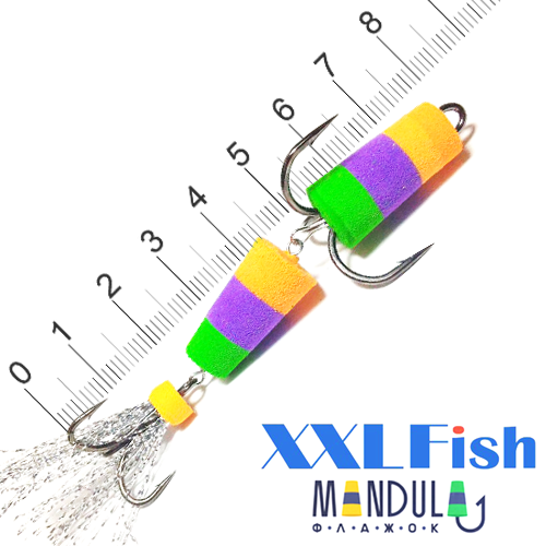 XXL Fish Мандула XXL Fish Classic 80mm #08 оранж/фиолет/зеленый