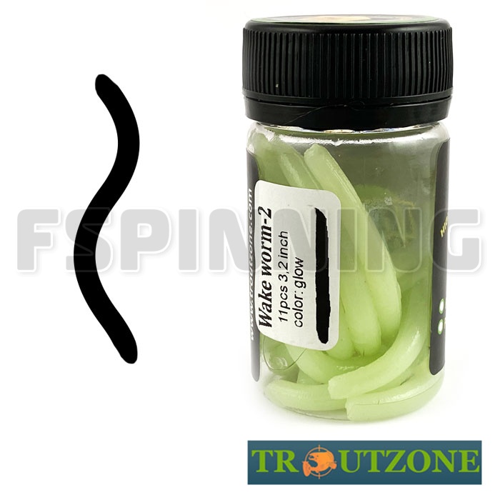 Мягкие приманки Trout Zone Wake Worm 2 3.2g/71mm сыр glow 11шт