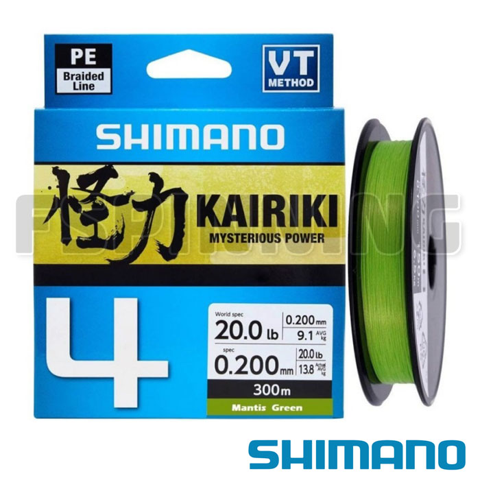 Шнур Shimano Kairiki PE x4 150m mantis green 0.23 13.6kg - купить в интернет-магазине в Москве