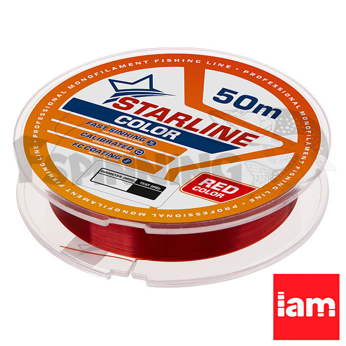 Леска Iam Starline 50m Red 0.105mm 1.4kg - купить в интернет-магазине в Москве