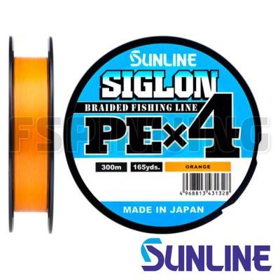 Шнур Sunline Siglon PE X4 Orange 300m #1.2 20lb 0.187mm 9.2kg - купить в интернет-магазине в Москве