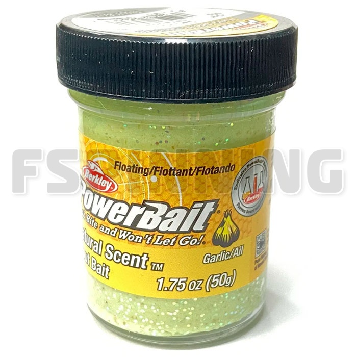 Форелевая паста Berkley Power Bait Natural Scent Garlic #Glitter чеснок