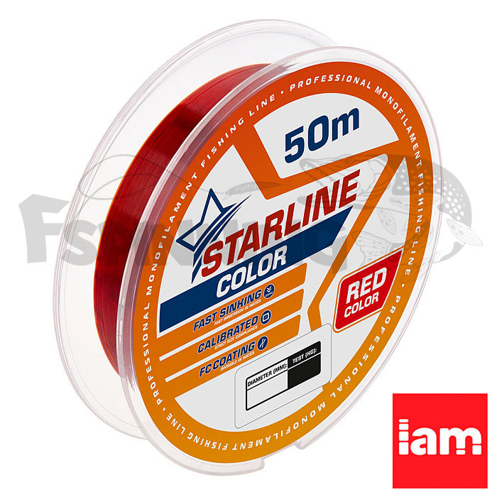 Леска Iam Starline 50m Red 0.165mm 3.1kg - купить в интернет-магазине в Москве