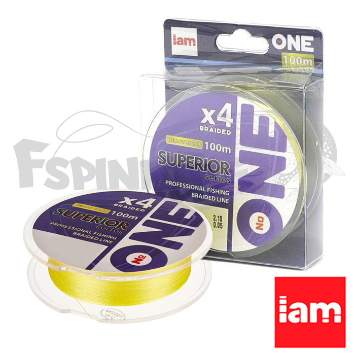 Шнур Iam №one Superior X4 100m #0.05mm/2.1kg yellow - купить в интернет-магазине в Москве