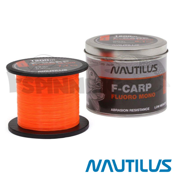 Леска Nautilus F-Carp Fluoro Mono 1200m Orange #0.302mm/9.1kg - купить в интернет-магазине в Москве