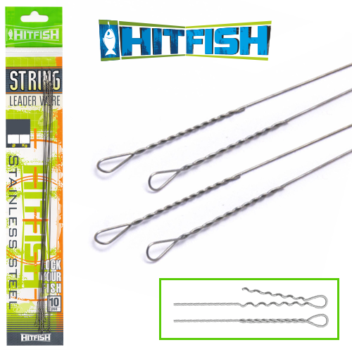Поводки струна Hitfish String Leader Wire 125mm 0.28mm 7kg 10шт - купить в интернет-магазине в Москве
