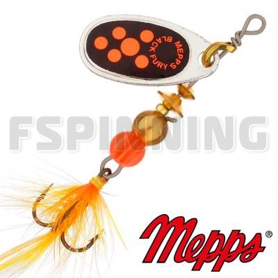 Блесна Mepps Comet Black Fury Mouche 1 3.5gr AG