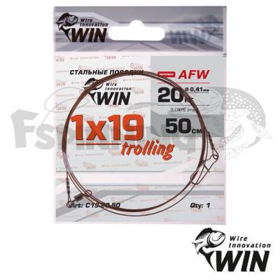 Поводки WIN Trolling AFW стальные 1x19 26kg 80sm (1 шт в уп) - купить в интернет-магазине в Москве
