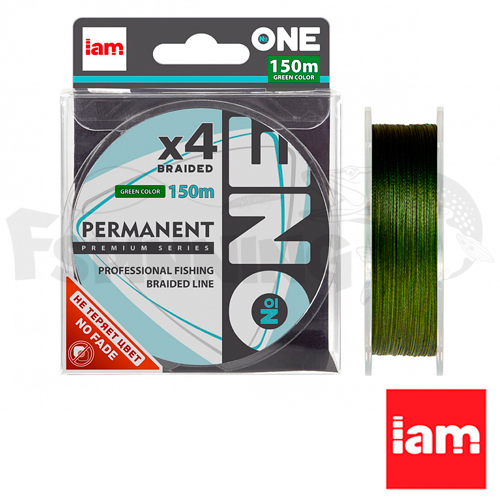 Шнур IAM Number One Permanent 4X 150m green 0.24mm/11.83kg - купить в интернет-магазине в Москве