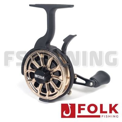Зимняя катушка Folk Fishing Neo Gold DS FRG (под левую руку)
