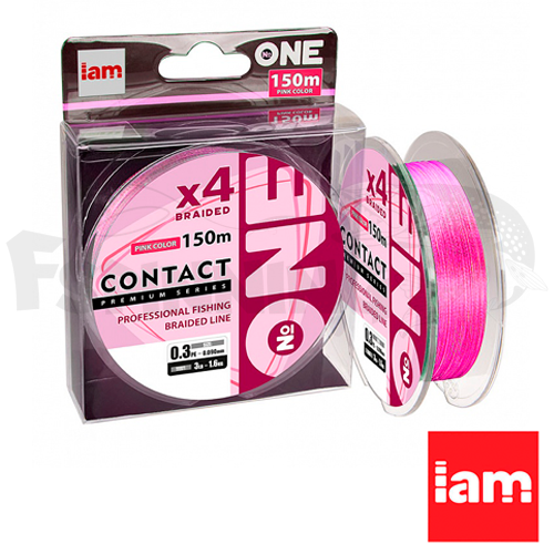 Шнур Iam №one Contact X4 150m #0.3/0.09mm/3lb/1.6kg pink - купить в интернет-магазине в Москве