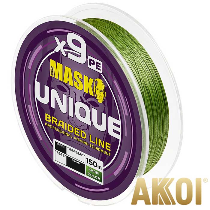 Mask Unique 9X 150m Khaki Шнур Akkoi Mask Unique 9X 150m Khaki 0.16mm/7.8kg