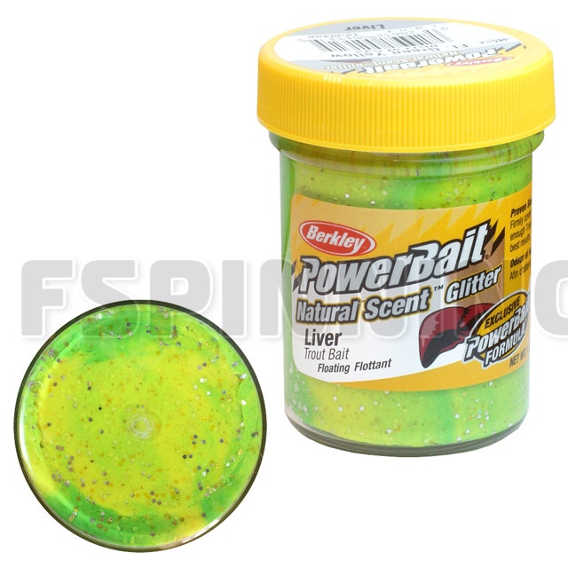 Форелевая паста Berkley Power Bait Natural Scent Liver #Fluo Green Yellow печень