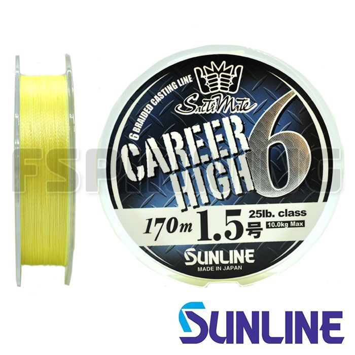 Шнур Sunline SM Career High PE X6 170m yellow #1 16lb 0.165mm 7.5kg - купить в интернет-магазине в Москве