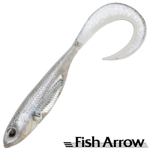 Мягкие приманки Fish Arrow Flash J Grub 4,5 SW #100 Shirasu/Silver 5шт