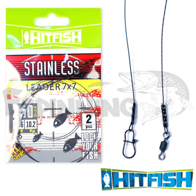 Поводки стальные Hitfish Stainless Leader 7x7 15cm 5.7kg 2шт - купить в интернет-магазине в Москве
