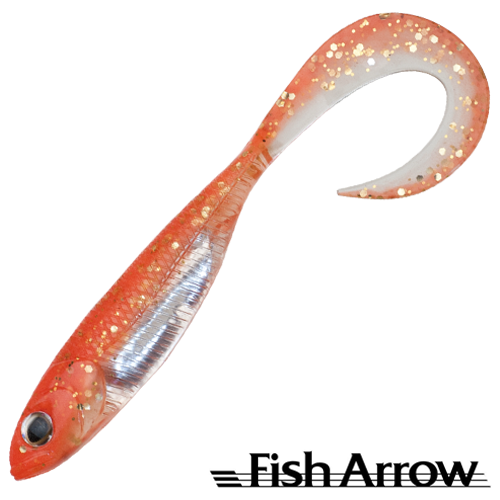 Мягкие приманки Fish Arrow Flash J Grub 4,5 SW #121 Glow Orange/Silver 5шт
