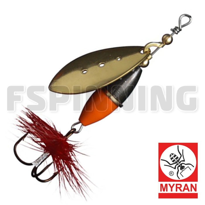Блесна вращающаяся Myran Wipp Orange Svart 5г Guld