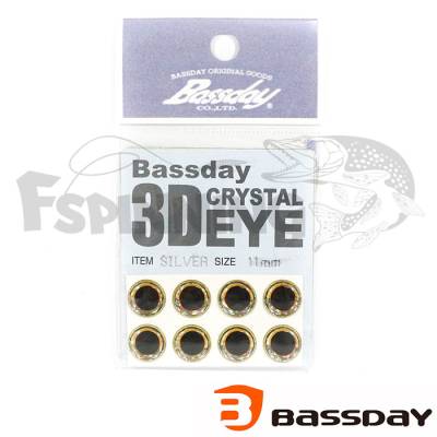 Глаза BassDay 3D Eye Crystal Silver 11mm