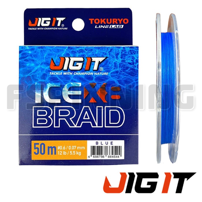 Шнур Jig It x Tokuryo Ice Braid PE X8 50m blue 1.2 0.14mm 22lb 10kg - купить в интернет-магазине в Москве
