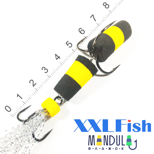 XXL Fish Мандула XXL Fish Classic 80mm #15 черный/желтый/черный