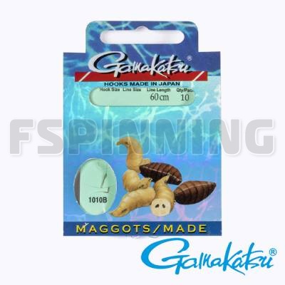 Крючки одинарные Gamakatsu Booklet Maggots 1010B с поводком #14 600mm/0.12mm 10шт - купить в интернет-магазине в Москве