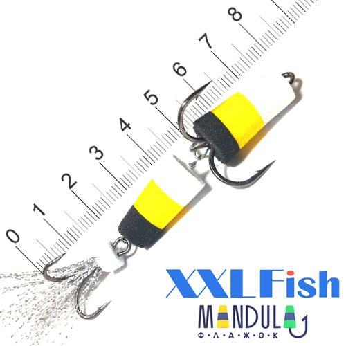 XXL Fish Мандула XXL Fish Classic 80mm #05 белый/желтый/черный