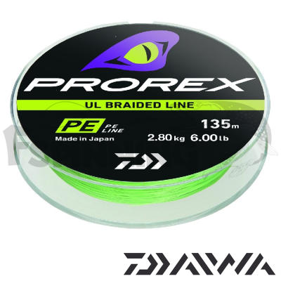 Шнур Daiwa Prorex PE 135m Chartreuse #0.3 0.09mm/2.1kg - купить в интернет-магазине в Москве