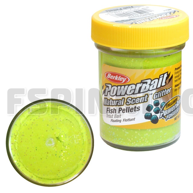 Форелевая паста Berkley Power Bait Natural Scent Fish Pellets #Chartreuse пеллетс