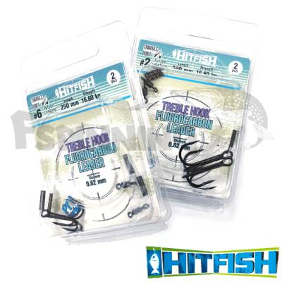 Поводки флюорокарбоновые Hitfish TRFL с тройником 30cm 0.70mm 19.2kg 4 2шт - купить в интернет-магазине в Москве
