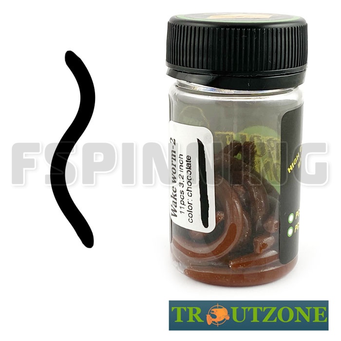 Мягкие приманки Trout Zone Wake Worm 2 3.2g/71mm сыр chocolate 11шт