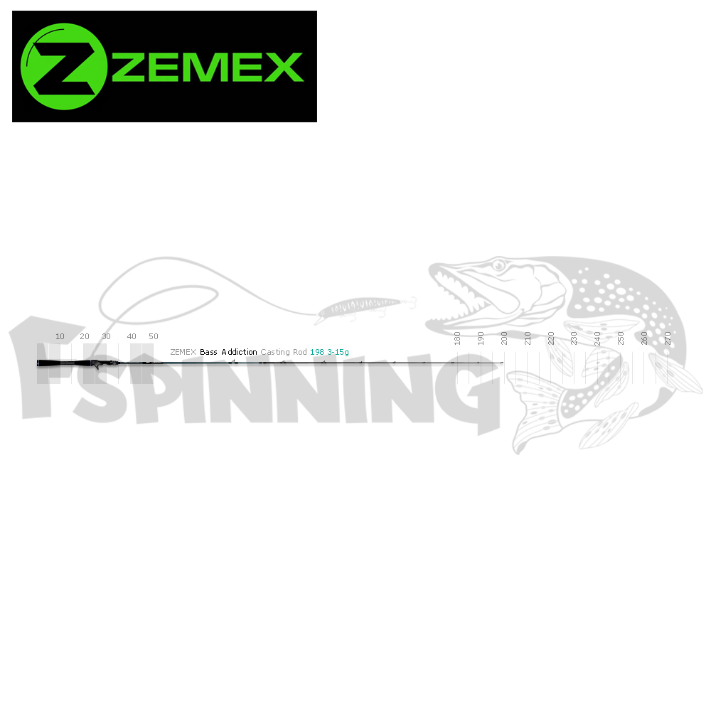 Спиннинг кастинговый Zemex Bass Addiction Casting C-662L 1.98m/3-15gr - купить в интернет-магазине в Москве