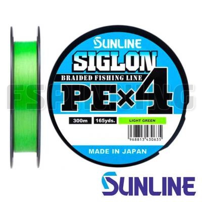 Шнур Sunline Siglon PE X4 Light Green 300m #1.7 30lb 0.22mm 13kg - купить в интернет-магазине в Москве