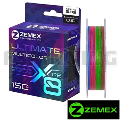 Шнур Zemex Ultimate X8 150m 0.10mm/5.85kg multicolor - купить в интернет-магазине в Москве