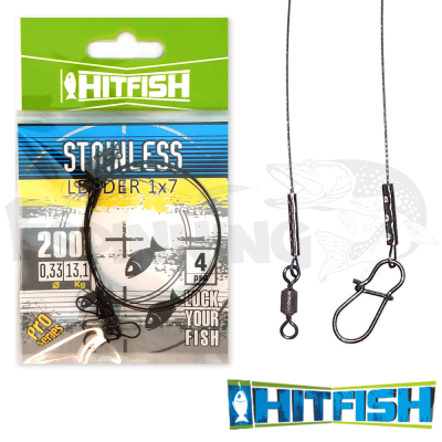 Поводки стальные Hitfish Stainless Leader 1x7 40cm 24.7kg 4шт - купить в интернет-магазине в Москве
